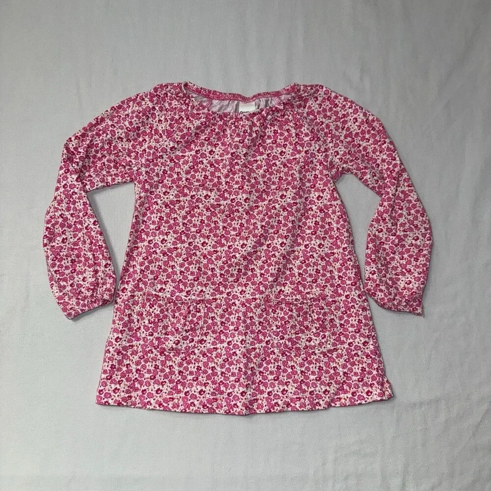 OshKosh Floral Dress Girls 24 Mo Tunic Top Shirt Cute Long Sleeve Playful Fall